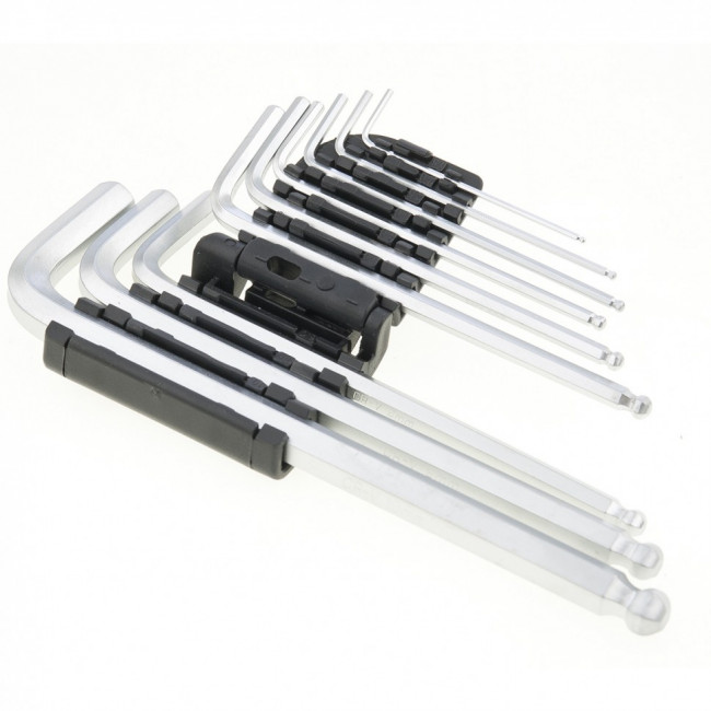 Набор ключей имбусовых HEX, 1,5-10 мм, CrV, 9 шт, удлиненные, сатин, с шаром Matrix, ( 11233 ) Набор ключей имбусовых HEX, 1,5-10 мм, CrV, 9 шт, удлиненные, сатин, с шаром Matrix, ( 11233 )