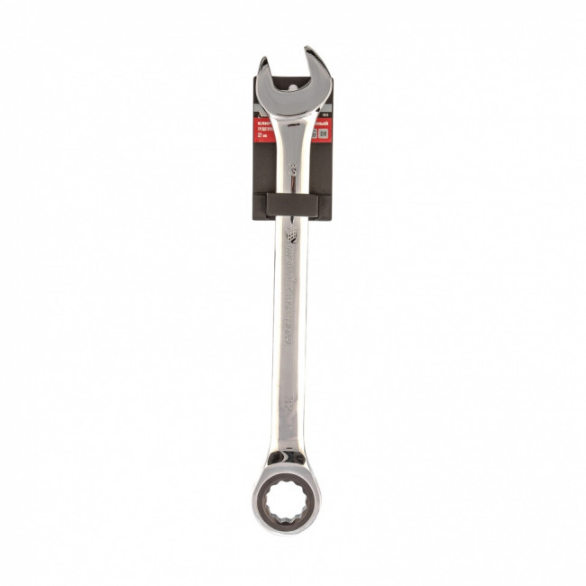 Ключ комбинированный трещоточный, 32 мм, CrV, зеркальный хром Matrix ( 14818 ) Ключ комбинированный трещоточный, 32 мм, CrV, зеркальный хром Matrix ( 14818 )