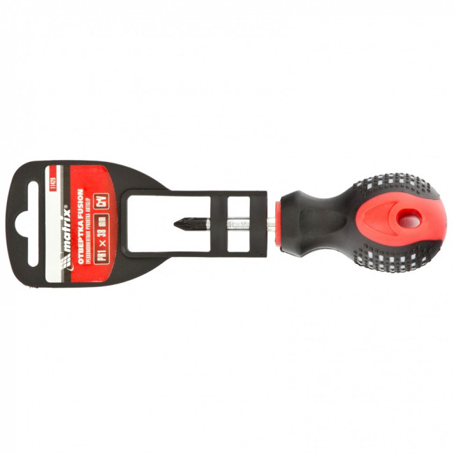 Отвертка Fusion, PH1 х 38 мм, CrV, трехкомпонентная рукоятка "Anti slip" Matrix, ( 11429 ) Отвертка Fusion, PH1 х 38 мм, CrV, трехкомпонентная рукоятка "Anti slip" Matrix, ( 11429 )